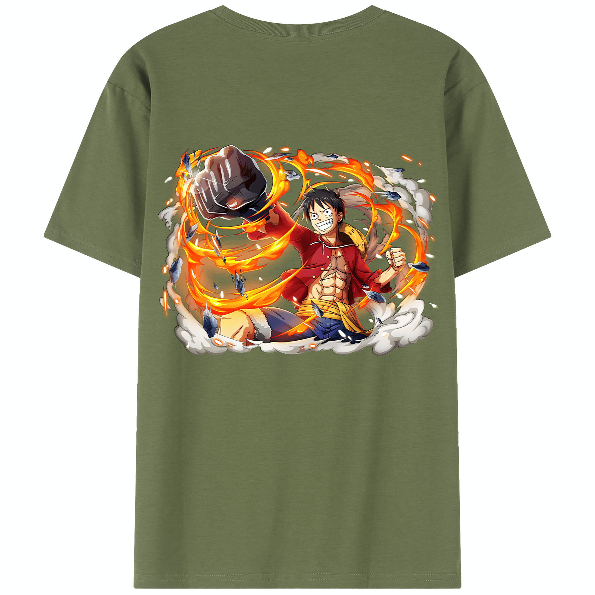 ワンピース モンキー・D・ルフィ ONE PIECE Monkey D. Luffy 綿100％半袖Tシャツ（背面プリント）